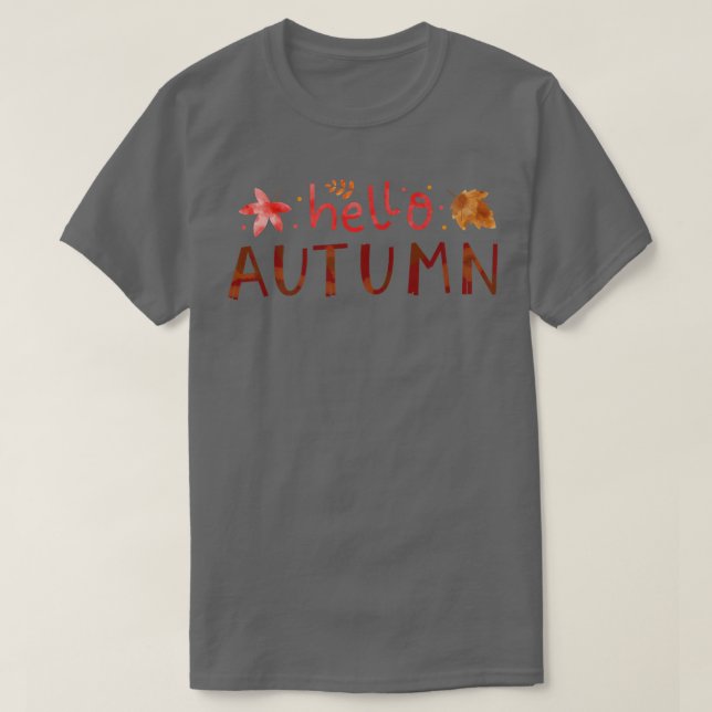 Hallo Herbst positiven Geist Inspiration Zitat T-Shirt (Design vorne)