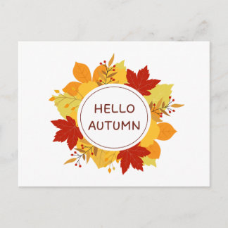 hallo Herbst Postkarte