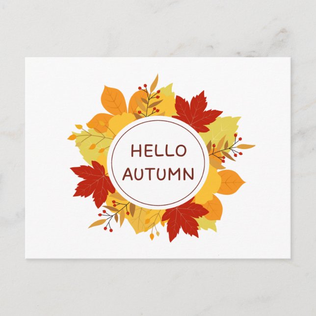 hallo Herbst Postkarte (Vorderseite)