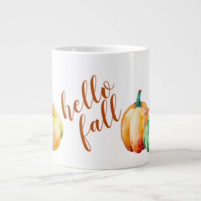 Hallo Herbst, Pumpkins eine Menge Jumbo-Tasse (Vorderseite)