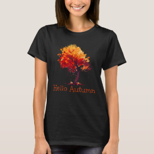 Hallo Herbst Rote Jahreszeit Bäume T-Shirt