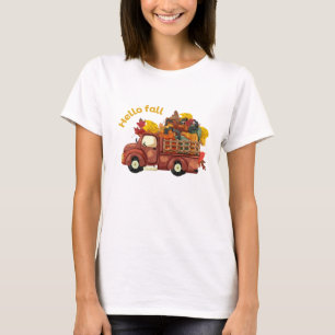 Hallo Herbst Roter LKW Herbsternte T-Shirt