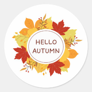 hallo Herbst Runder Aufkleber