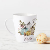 Hallo Herbst Rustikale Herbstpumpen Latte Tasse