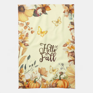 Hallo Herbst ~ Schöne Herbstfoliage gerahmt Geschirrtuch