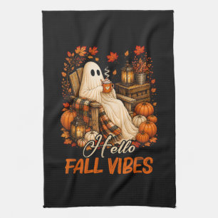 Hallo Herbst Stimmung Geist Süßer Herbst Kürbis Geschirrtuch
