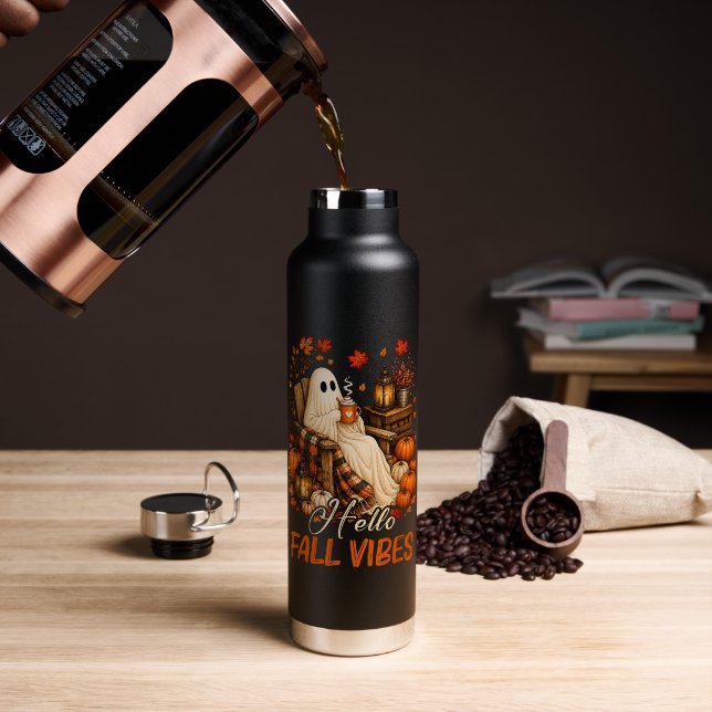 Hallo Herbst Stimmung Geist Süßer Herbst Kürbis Trinkflasche (Kaffee (gedreht))