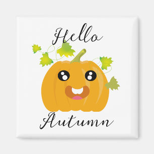 Hallo Herbst - Süßer Halloween-Kürbis Magnet