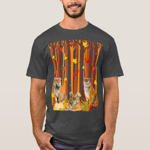 Hallo Herbst Tiger Maple Leaf Fall Pumpkin Mens Wo T-Shirt