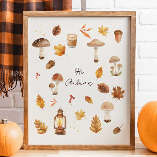 Hallo Herbst-Wandkunst – Gemütlicher Herbst-Druck Poster