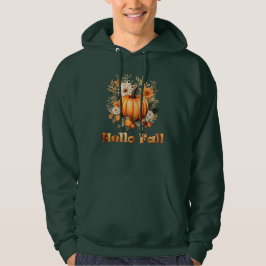 Hallo Herbst Wasserfarben Wildblumen Herbstblätter Hoodie