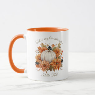 Hallo Herbst Wasserfarben Wildblumen Herbstblätter Tasse