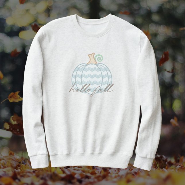 Hallo Herbst - Weiß + Zickzack Herbstpumpen Sweatshirt (Von Creator hochgeladen)
