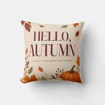 Hallo Herbst-Wurfkissen | Gemütlicher Herbst