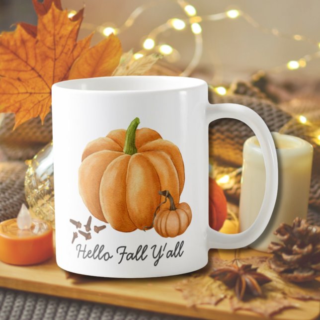 Hallo Herbst Y'all Pumpkin Gewürz Gemütlicher Herb Kaffeetasse (Hello Fall Y'all Pumpkin Spice Cosy Autumn Coffee Mug
)