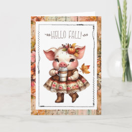 Hallo Herbst Zauberhafter Farmhouse-Schwein  Karte