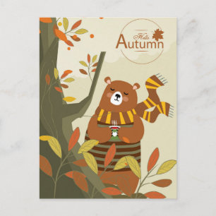 Hallo Herbstbär Postkarte