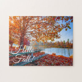 Hallo Herbstfarben über Seenlandschaft Puzzle