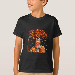 Hallo Herbstkatze Herbstlaub Katzenliebhaber Dankf T-Shirt