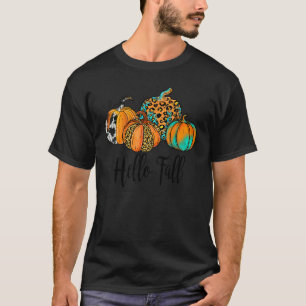 Hallo Herbstkürbisse im südlichen Stil Kuhdruck He T-Shirt