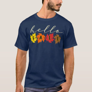 Hallo Herbstlaub Pumpkin Herbst Thanksgivin T-Shirt