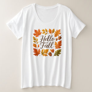 Hallo Herbstlaube und Eichhörnchen Große Größe T-Shirt