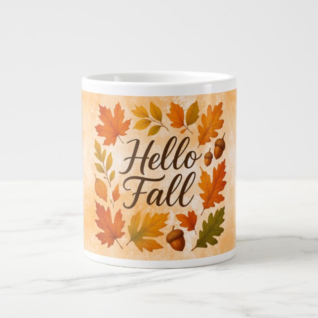 Hallo Herbstlaube und Eichhörnchen Jumbo-Tasse (Vorderseite)