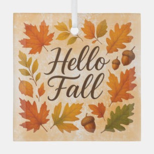 Hallo Herbstlaube und Eichhörnchen Ornament Aus Glas
