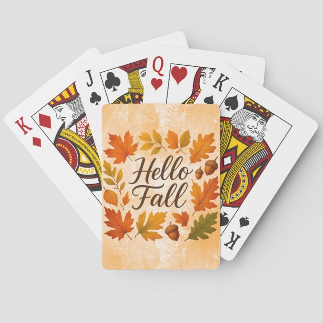 Hallo Herbstlaube und Eichhörnchen Spielkarten (Rückseite)