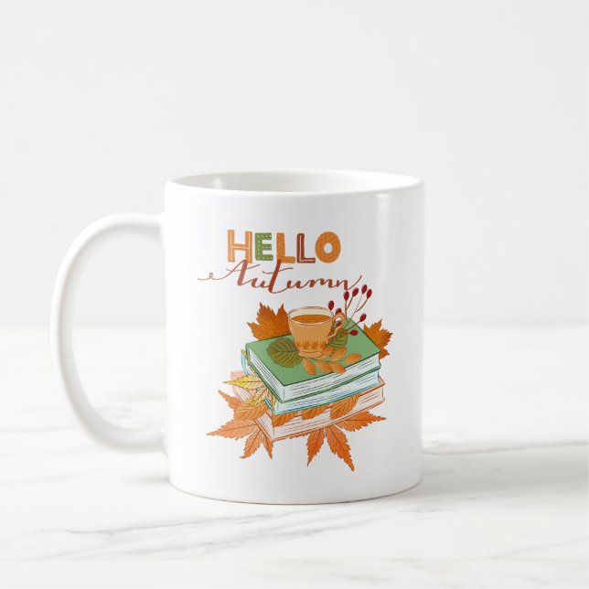 Hallo Herbstliche Tasse Cosy Fall Kaffeebecher (Links)