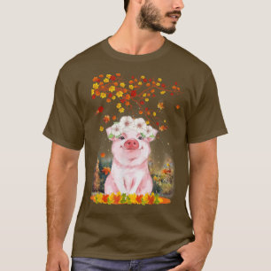 Hallo Herbstmaple Schweineblas Fall Niedliche Schw T-Shirt