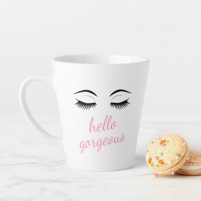 Hallo Herrlich mit Hübschen Eyelashes Glamour Milchtasse (Beispiel)