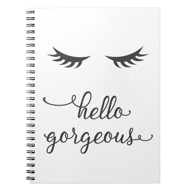 Hallo herrlich (Wimpern) im dunkelgrauen Notizbuch Notizblock (Vorderseite)