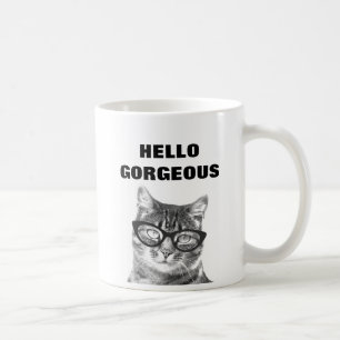 Hallo herrliche Schwarzweiss-Tasse der Katze 11oz Tasse