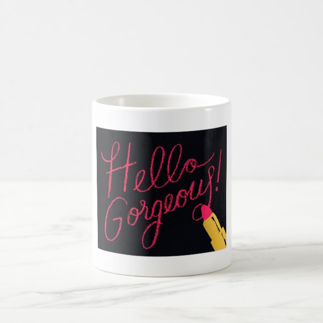 Hallo herrlicher Lippenstift Kaffeetasse (Mittel)
