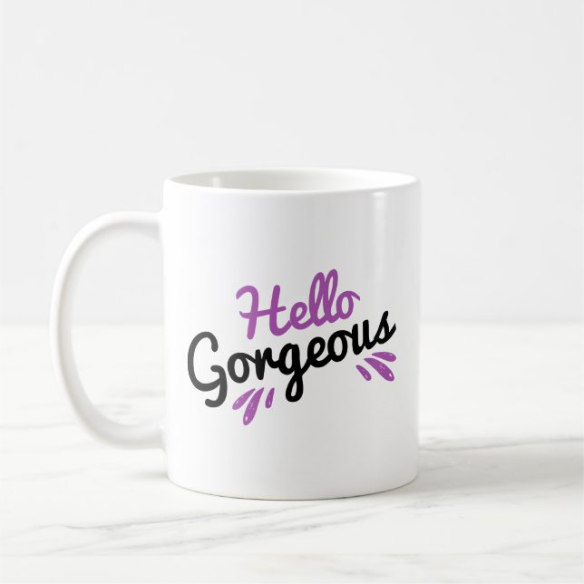 Hallo herrliches Girly Zitat // Kaffeetasse (Links)