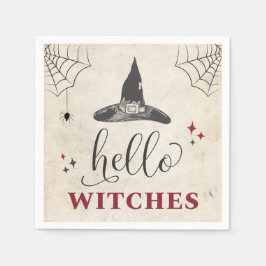 Hallo Hexen Halloween Funny Text Bachelorette Serviette