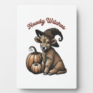 Hallo Hexen Halloween Highland-Rind Fotoplatte