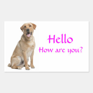 Hallo / Hi Labrador Retriever Welpen-Hund-Aufklebe Rechteckiger Aufkleber