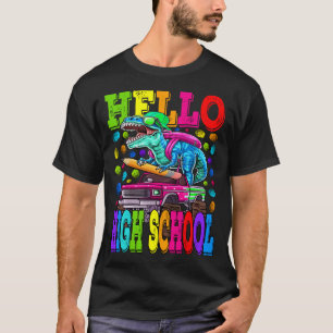 Hallo High School Monster Truck Dinosaurier Zurück T-Shirt