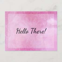 "Hallo!" Hinweis: Mandala mit rosa Wasserfarbe Postkarte