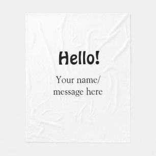 Hallo hinzufügen Namensnachricht einfach minimales Fleecedecke
