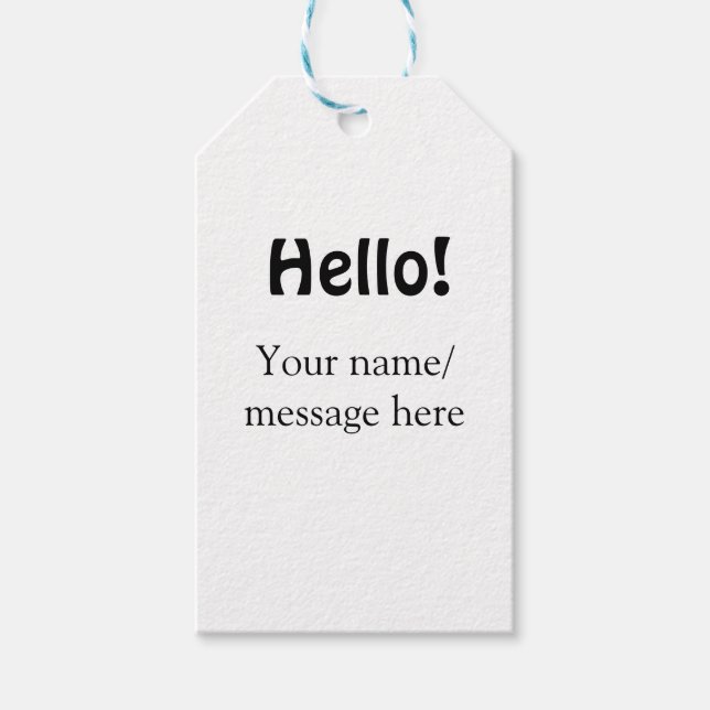 Hallo hinzufügen Namensnachricht einfach minimales Geschenkanhänger (Vorderseite)