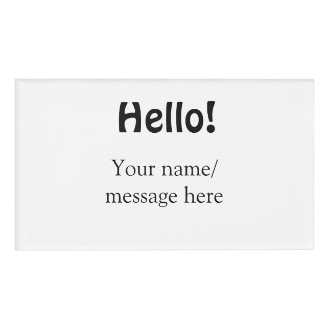 Hallo hinzufügen Namensnachricht einfach minimales Namenschild (Vorderseite)