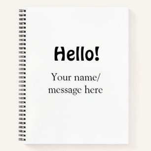 Hallo hinzufügen Namensnachricht einfach minimales Notizbuch