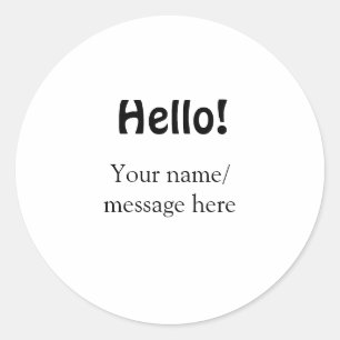 Hallo hinzufügen Namensnachricht einfach minimales Runder Aufkleber