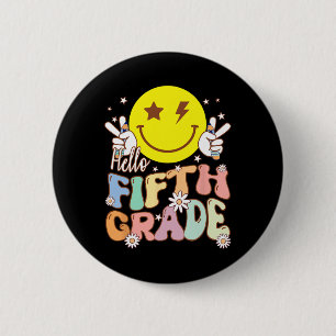 Hallo Hippie-Lächeln Gesicht 5. Klasse Byck Button