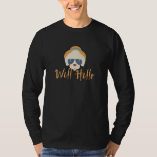 Hallo Hipster Dog Grafik Design T-Shirt