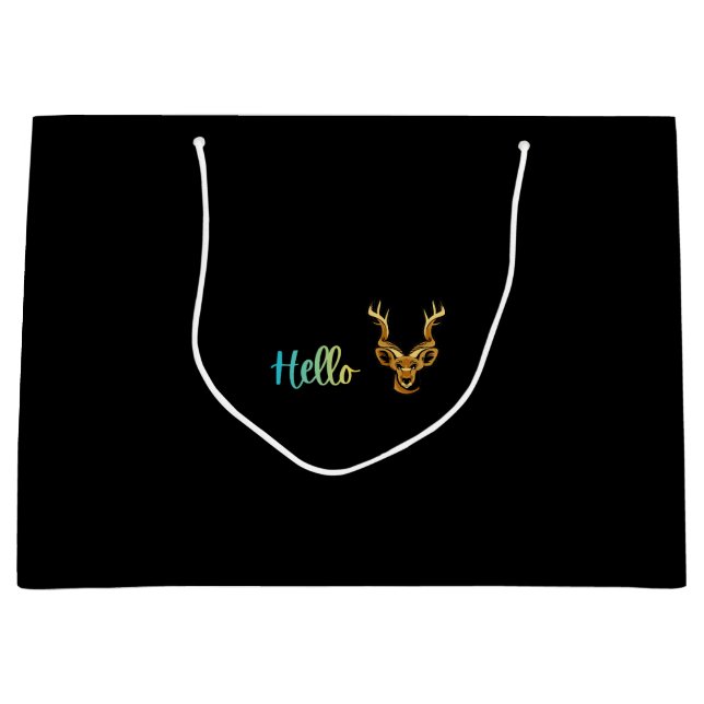 Hallo Hirsch Große Geschenktüte (Vorderseite)