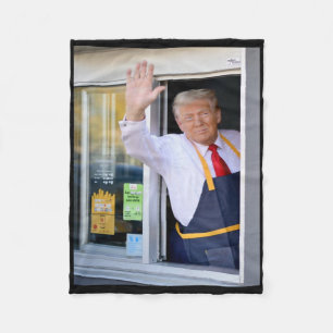 Hallo, holen Sie Ihren Burger, Donald Trump kocht Fleecedecke